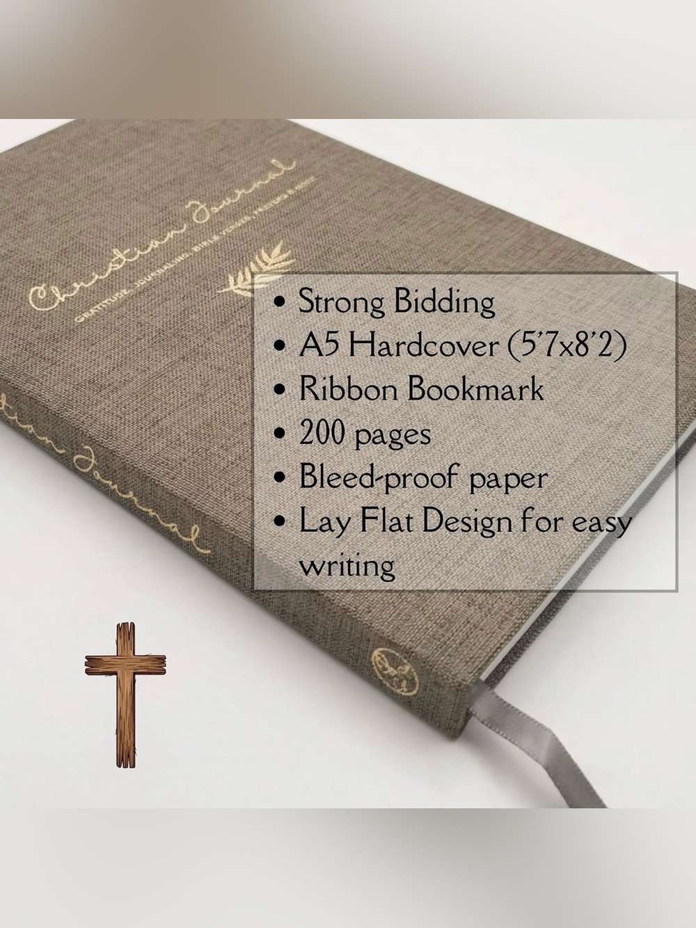 Christian Journal, Linen Cover, Guided Prayers and More - Picture 3 of 3